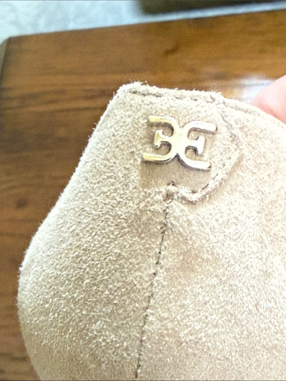 New without paper tag. Sam Edelman Sally Oatmeal Suede Pointed Toe Flats. 8 1/2. - Picture 6 of 11